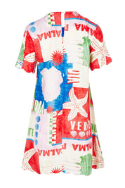 Product shot of the Dawn Shift Dress in colour Seashell, from the back