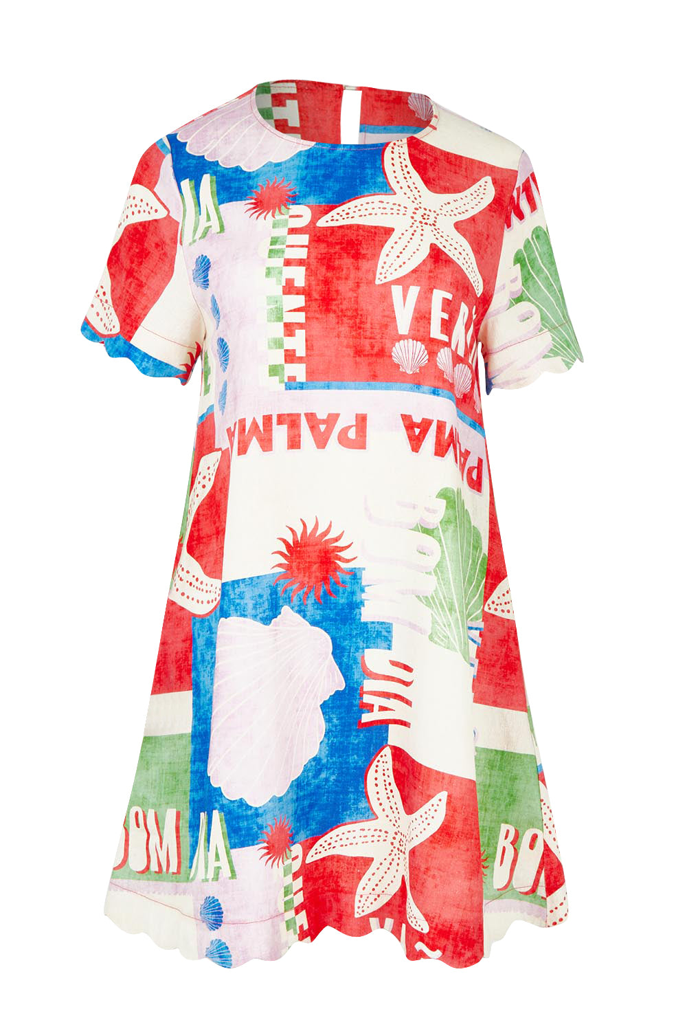 Product shot of the Dawn Shift Dress in colour Seashell, from the front
