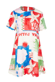 Product shot of the Dawn Shift Dress in colour Seashell, from the front