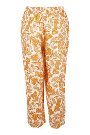 Product shot of the Parker Pant in colour Paisley (White), from the back