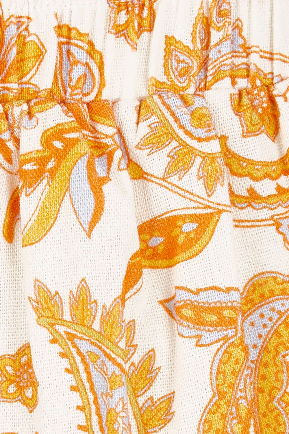 Product shot of the Parker Pant in colour Paisley (White), detail