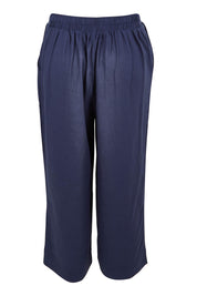Product shot of the Parker Pant in colour Navy (Blue), from the back