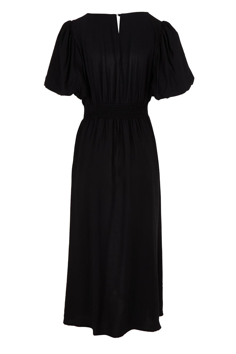 Product shot of the Dahlia Dress in colour Black (Black), from the back