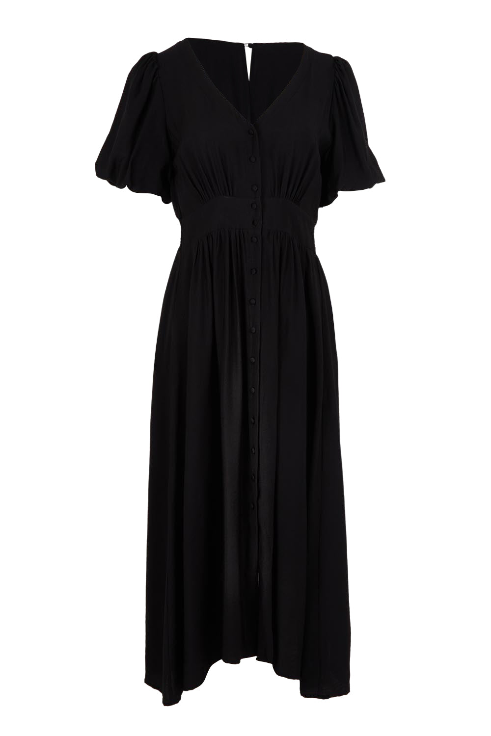 Product shot of the Dahlia Dress in colour Black (Black), from the front