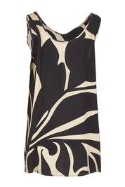 Product shot of the Lana Tunic Tank in colour Floral (Black), from the back