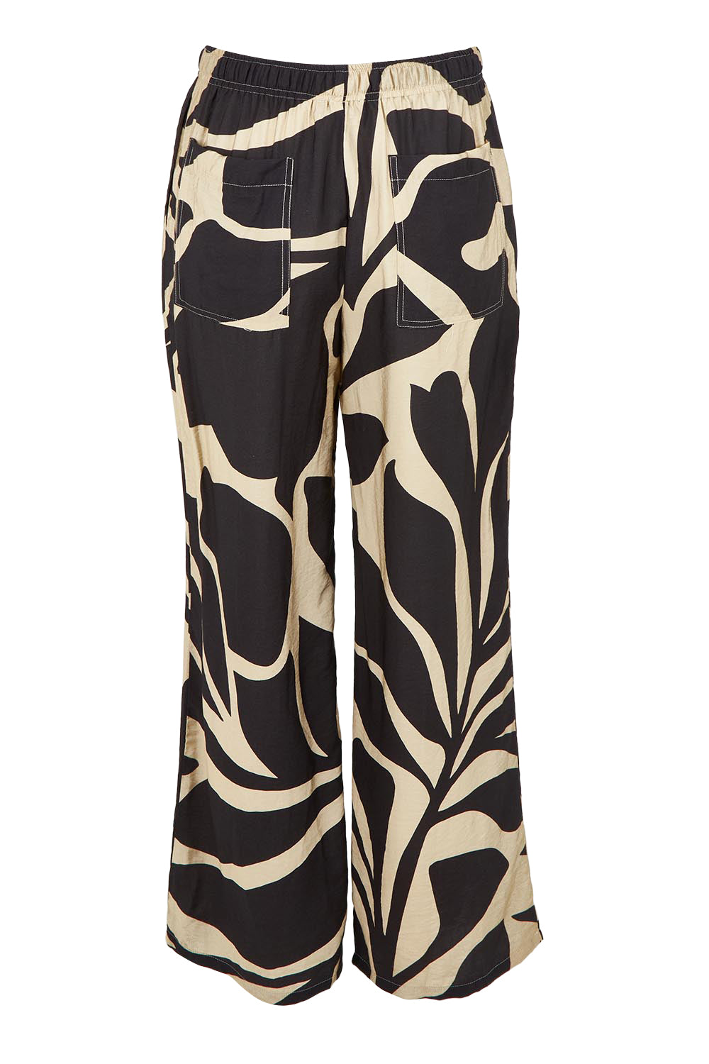 Product shot of the Sutton Relax Pant in colour Floral (Black), from the back