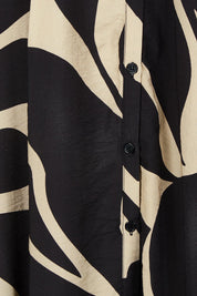 Product shot of the Camille Dress in colour Floral (Black), detail