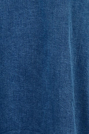 Product shot of the Shift Denim Shirt Dress in colour Dustyblue (Blue), detail
