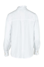 Product shot of the Lucille Lyocell Pleated Shirt in colour White (White), from the back