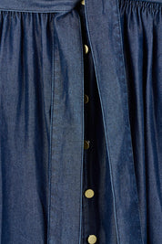 Product shot of the Lee Lyocell Dress in colour Darkblue (Blue), detail