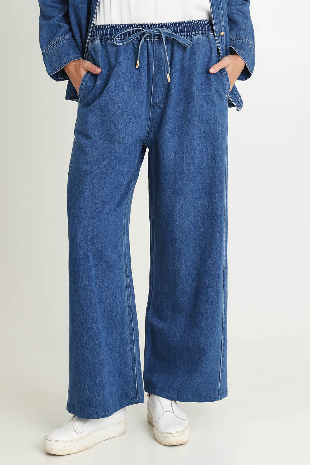 Vespa Cotton Blend Denim Jogger – Midblue
