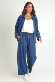 Vespa Cotton Blend Denim Jogger – Midblue