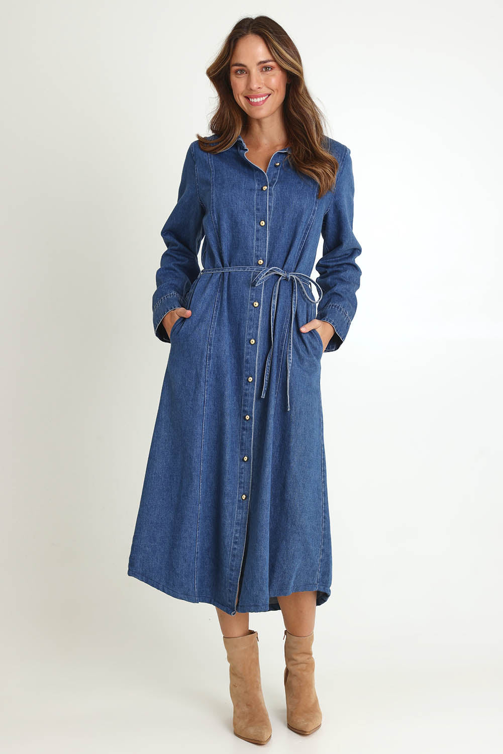 Nico Denim Dress – Midblue