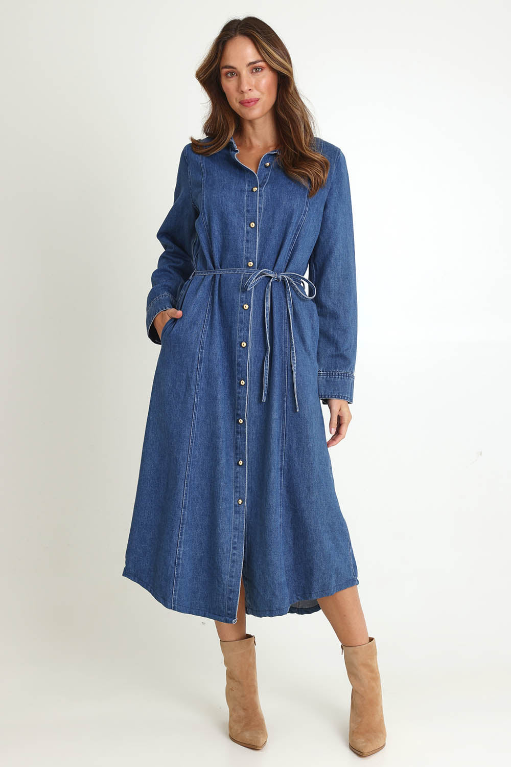 Nico Denim Dress – Midblue