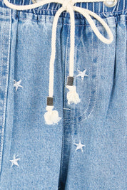 Product shot of the Star Denim Jogger – Denimstar in colour Denimstar, showing detail