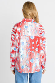 Model Genericm wearing size sample of the Amalfi Shirt – Amalfi in colour Amalfi, from the back