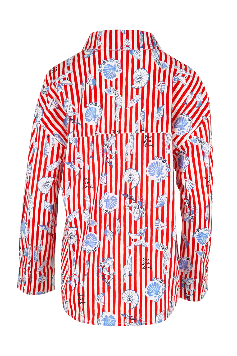Product shot of the Amalfi Cotton Shirt – Amalfi in colour Amalfi, from the back
