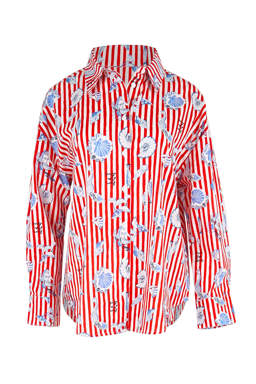 Product shot of the Amalfi Cotton Shirt – Amalfi in colour Amalfi, from the front
