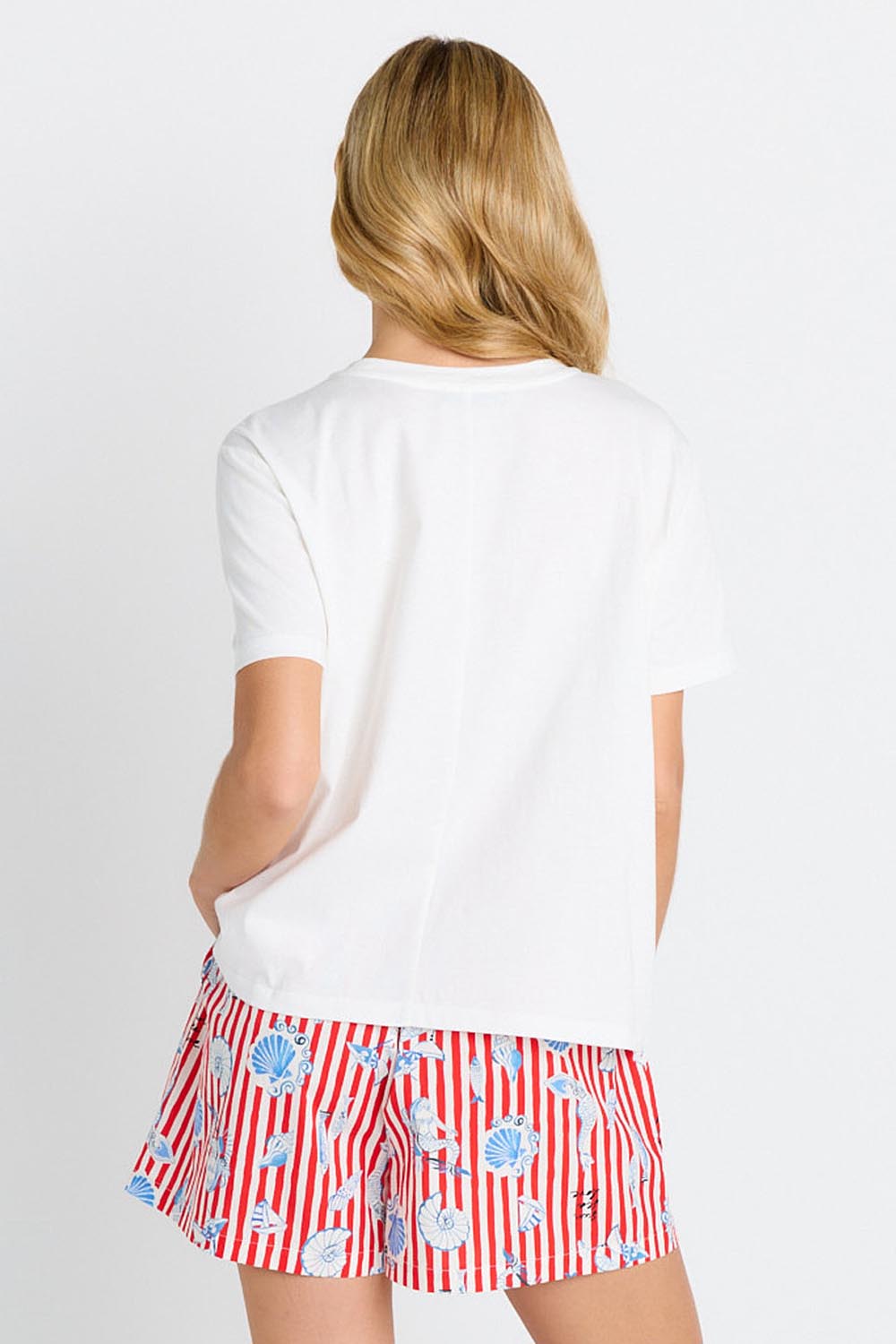 Model Genericm wearing size sample of the Amalfi Short – Amalfi in colour Amalfi, from the back