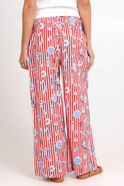 Model Madelinec wearing size 10 of the Amalfi Pant – Amalfi in colour Amalfi, from the back