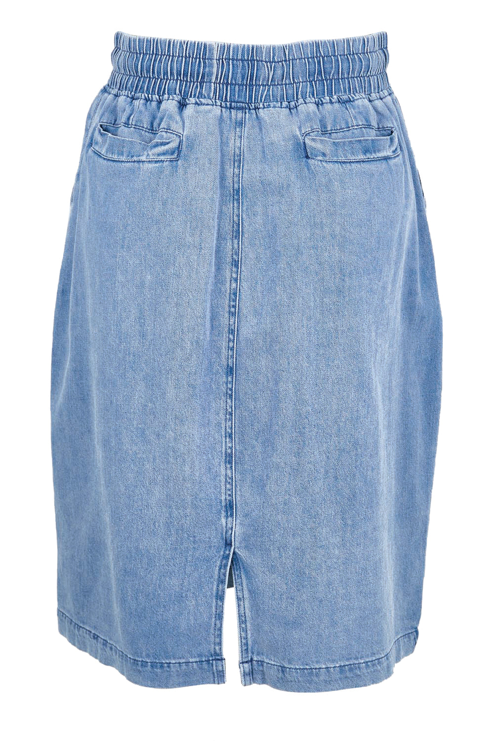 Product shot of the Quinn Cotton Skirt – Bluemed in colour Bluemed, from the back