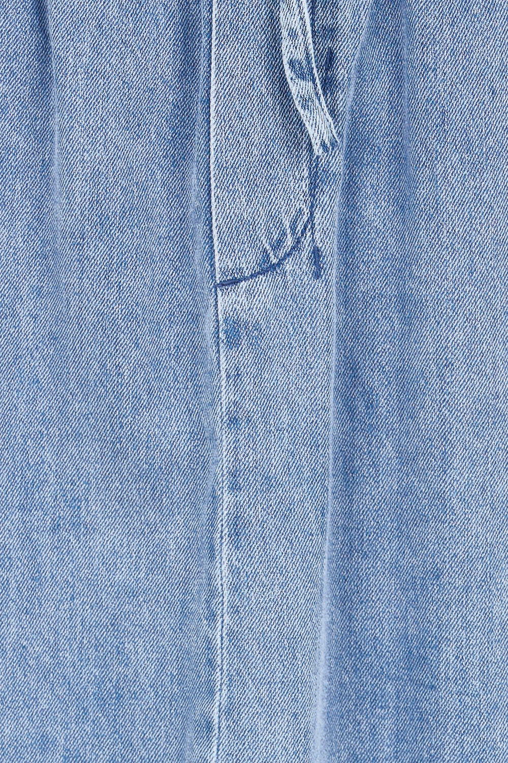 Product shot of the Quinn Cotton Skirt – Bluemed in colour Bluemed, showing detail
