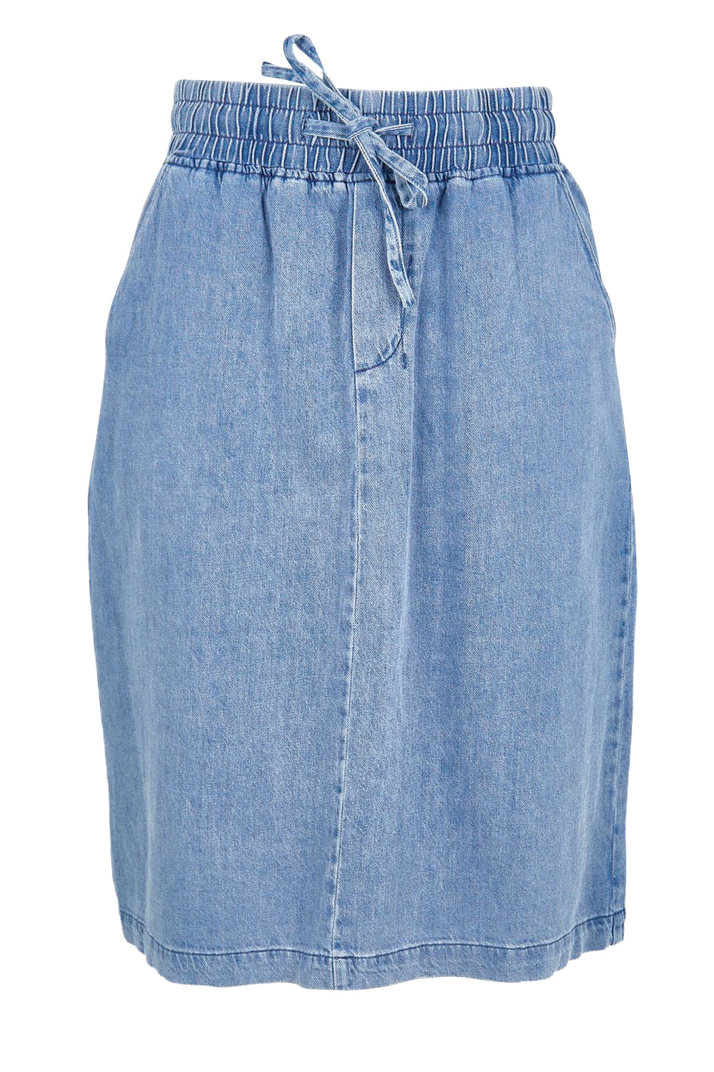Product shot of the Quinn Cotton Skirt – Bluemed in colour Bluemed, from the front