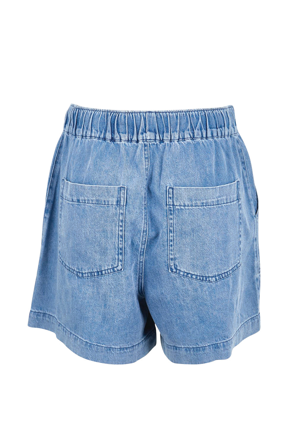 Product shot of the Quinn Cotton Short – Bluemed in colour Bluemed, from the back