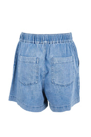 Product shot of the Quinn Cotton Short – Bluemed in colour Bluemed, from the back