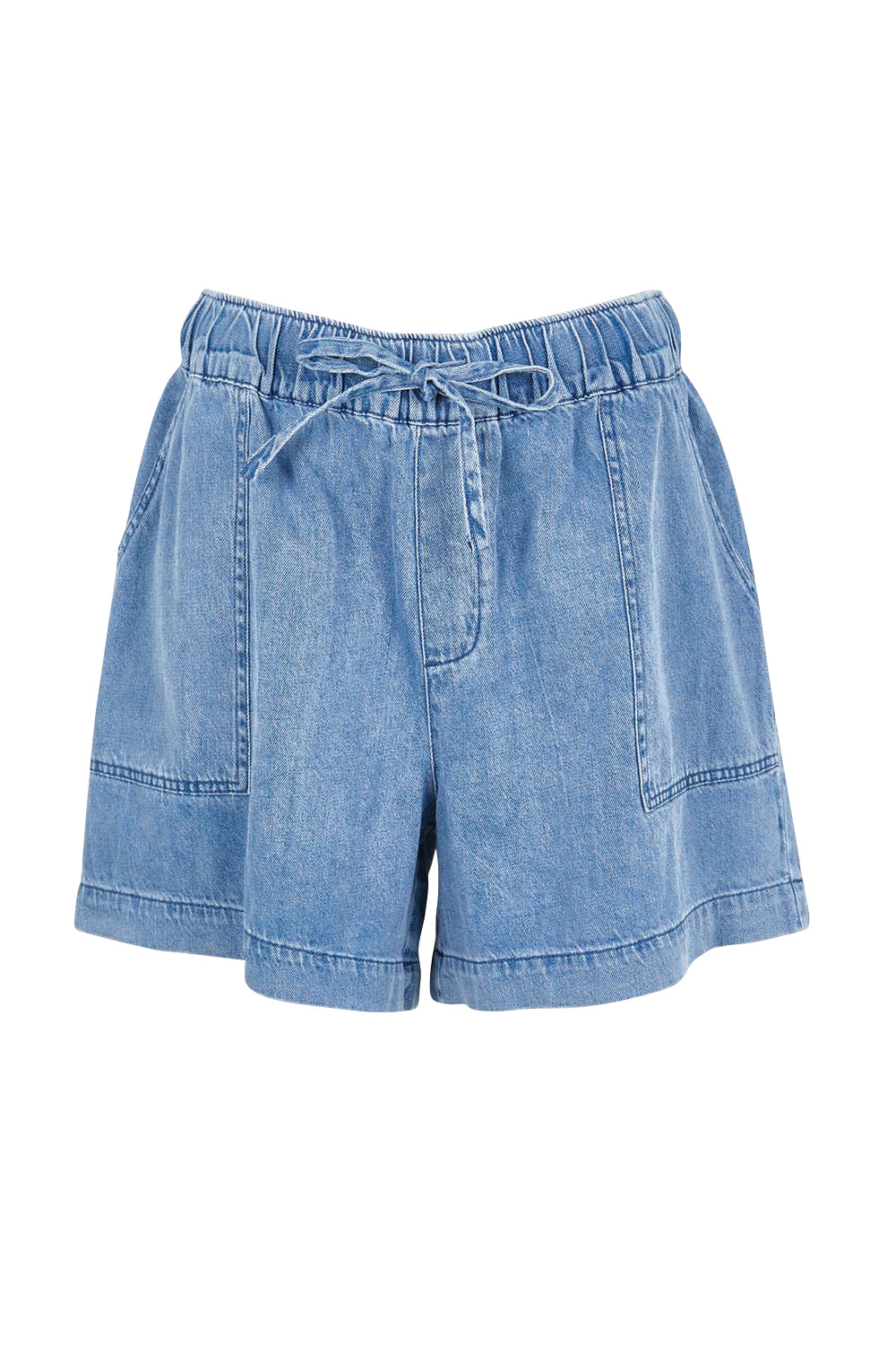 Product shot of the Quinn Cotton Short – Bluemed in colour Bluemed, from the front