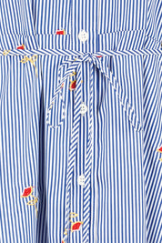 Product shot of the Shelley Shirt Dress – Stripe in colour Stripe, showing detail