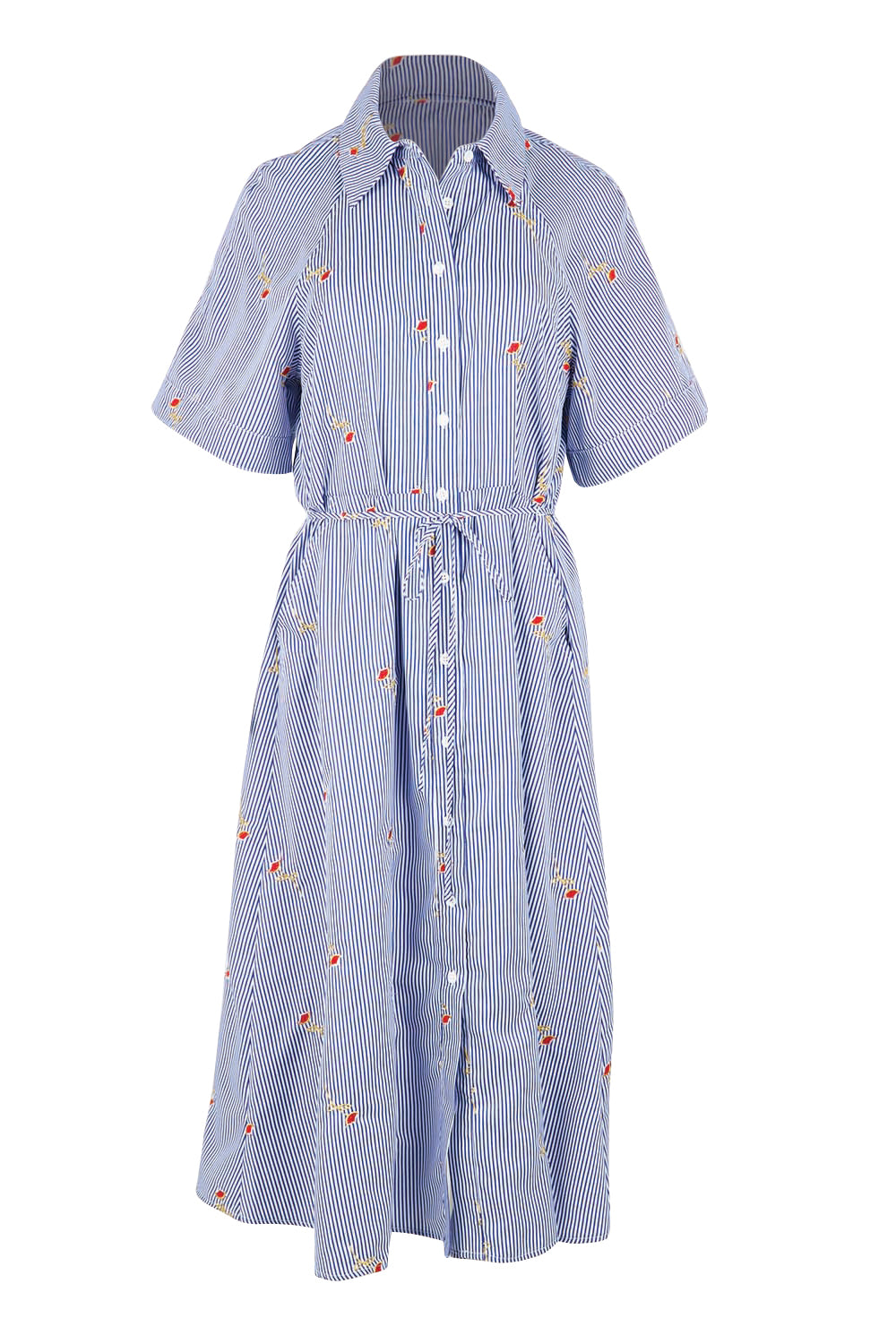 Product shot of the Shelley Shirt Dress – Stripe in colour Stripe, from the front