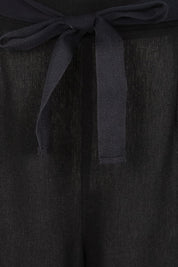 Product shot of the Bella Crop Pants – Black in colour Black, showing detail
