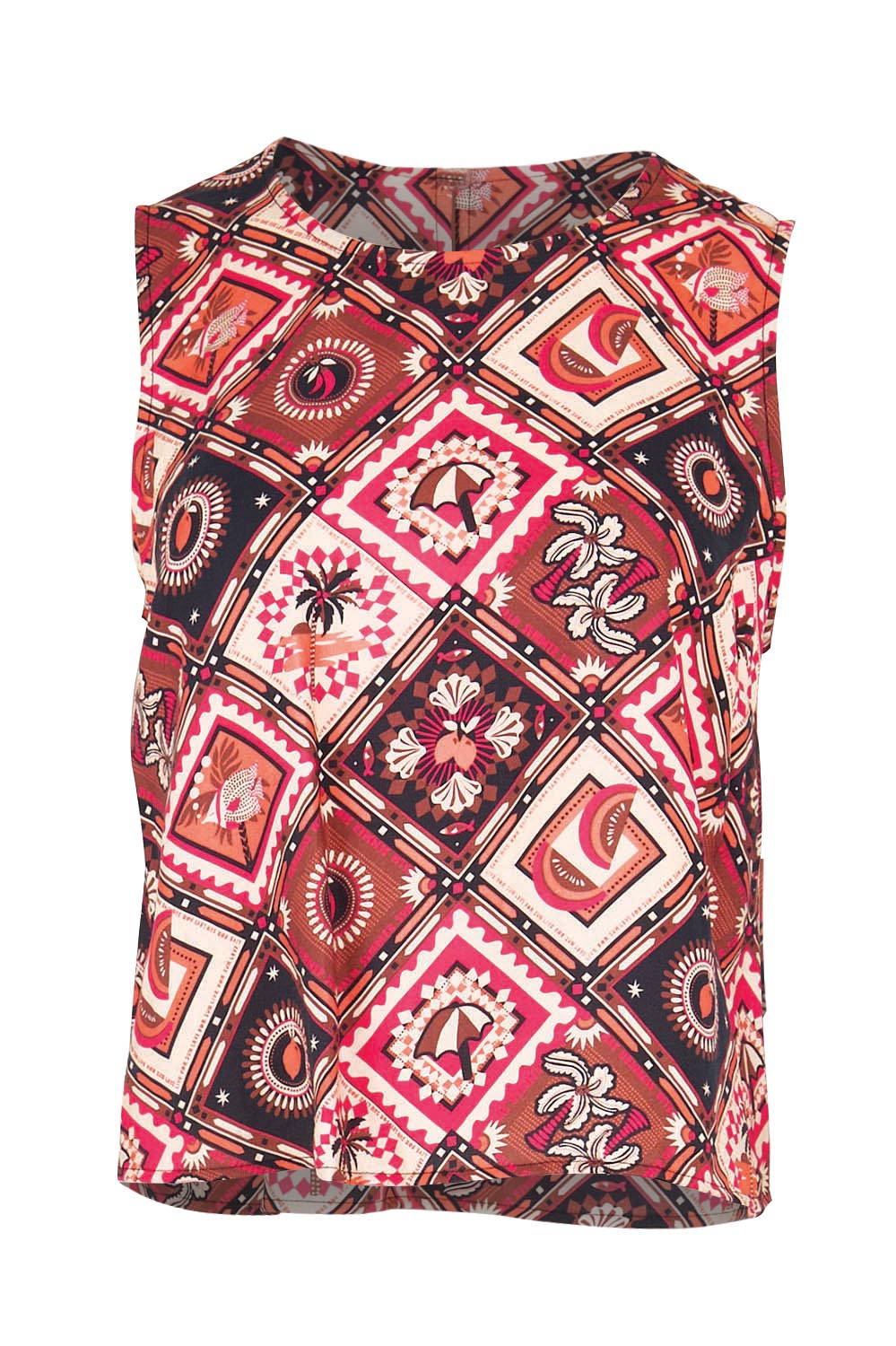 Product shot of the Coco Shell Tank – Coco in colour Coco, from the front