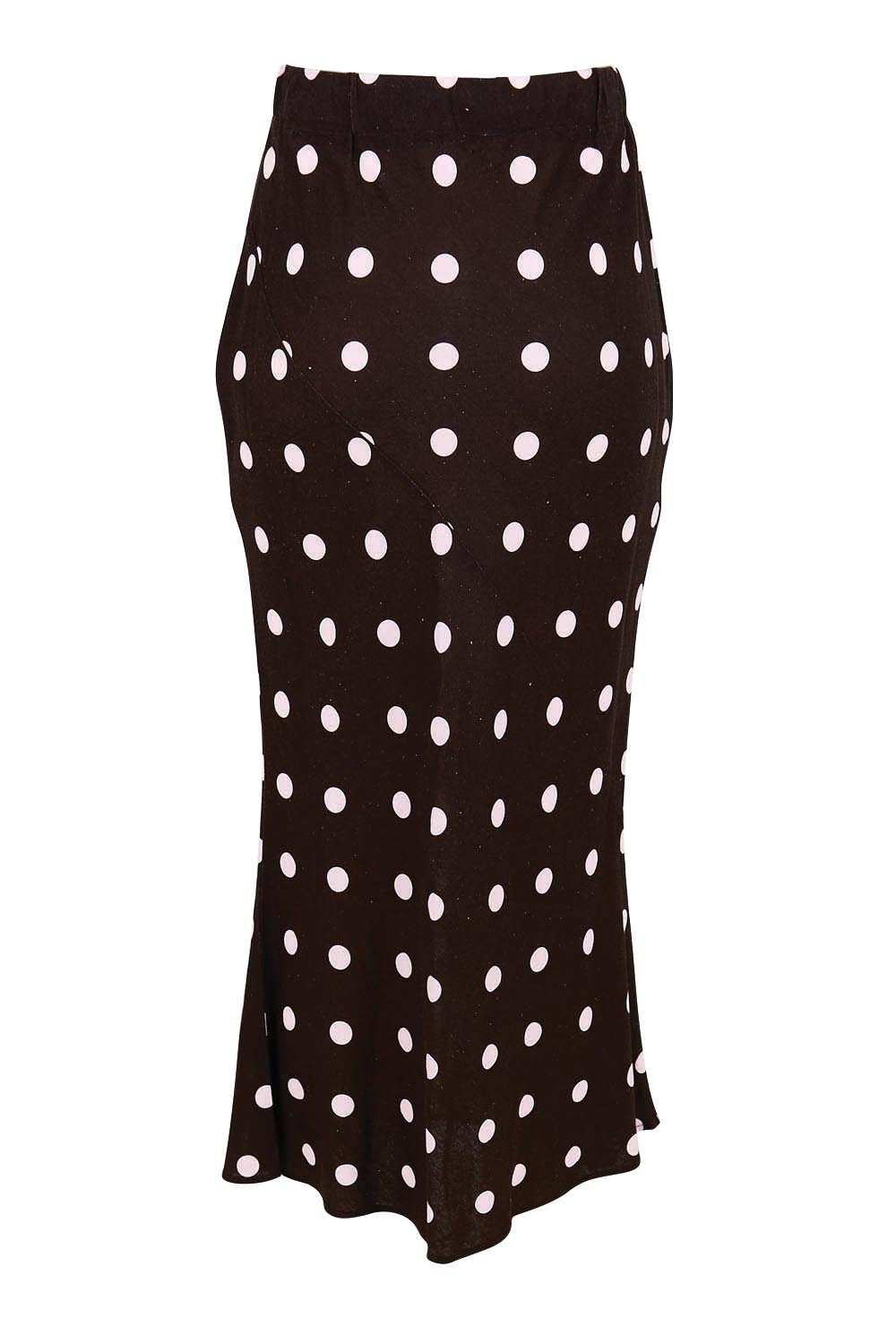 Product shot of the Sable Bias Yoke Skirt – Pinkchoc in colour Pinkchoc, from the back