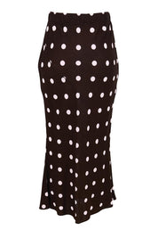 Product shot of the Sable Bias Yoke Skirt – Pinkchoc in colour Pinkchoc, from the back