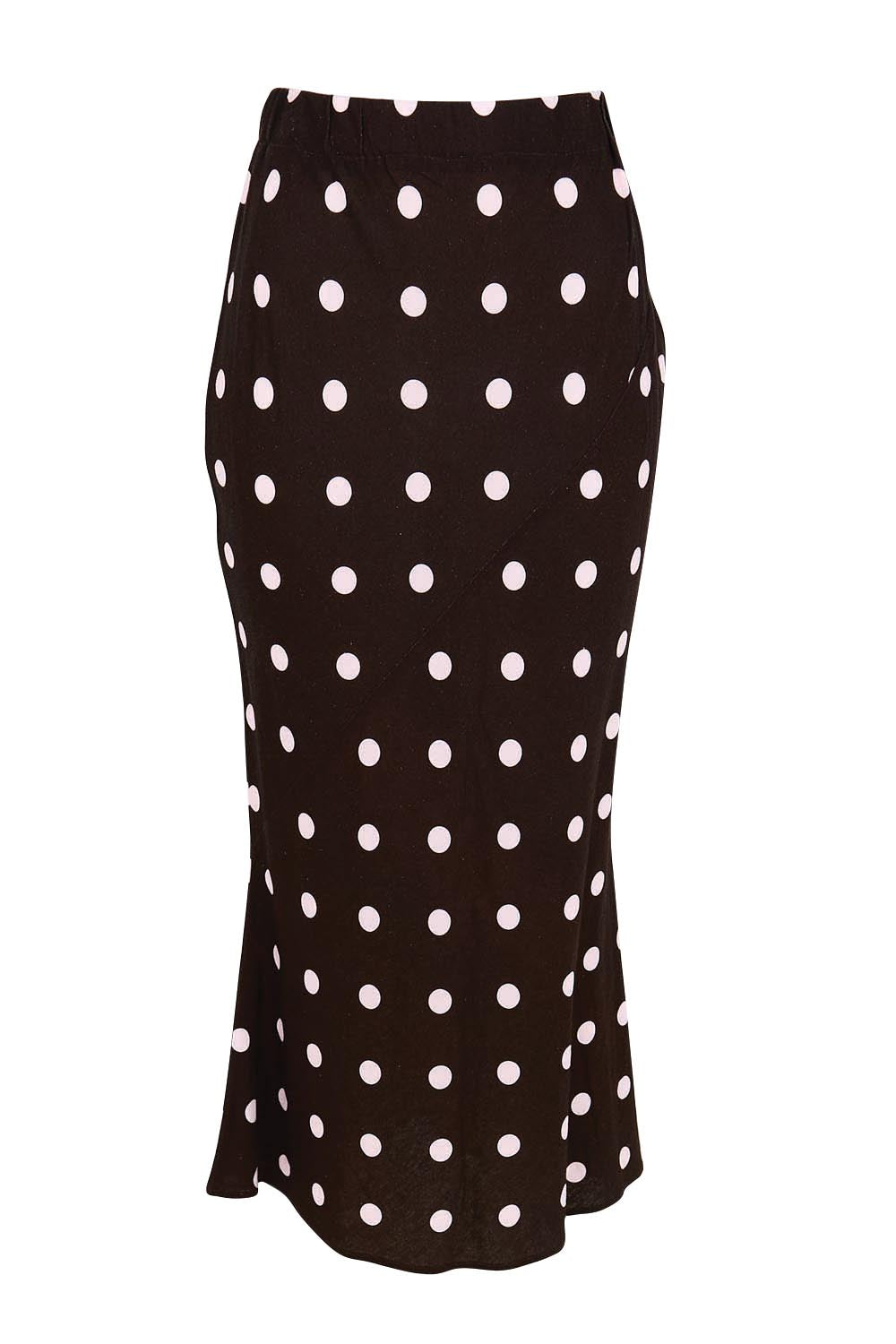 Product shot of the Sable Bias Yoke Skirt – Pinkchoc in colour Pinkchoc, from the front