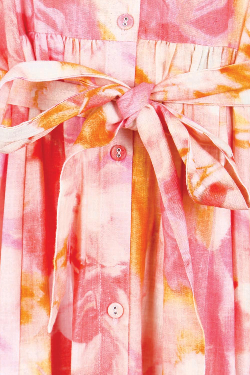 Product shot of the Nia Dress – Floral in colour Floral, showing detail