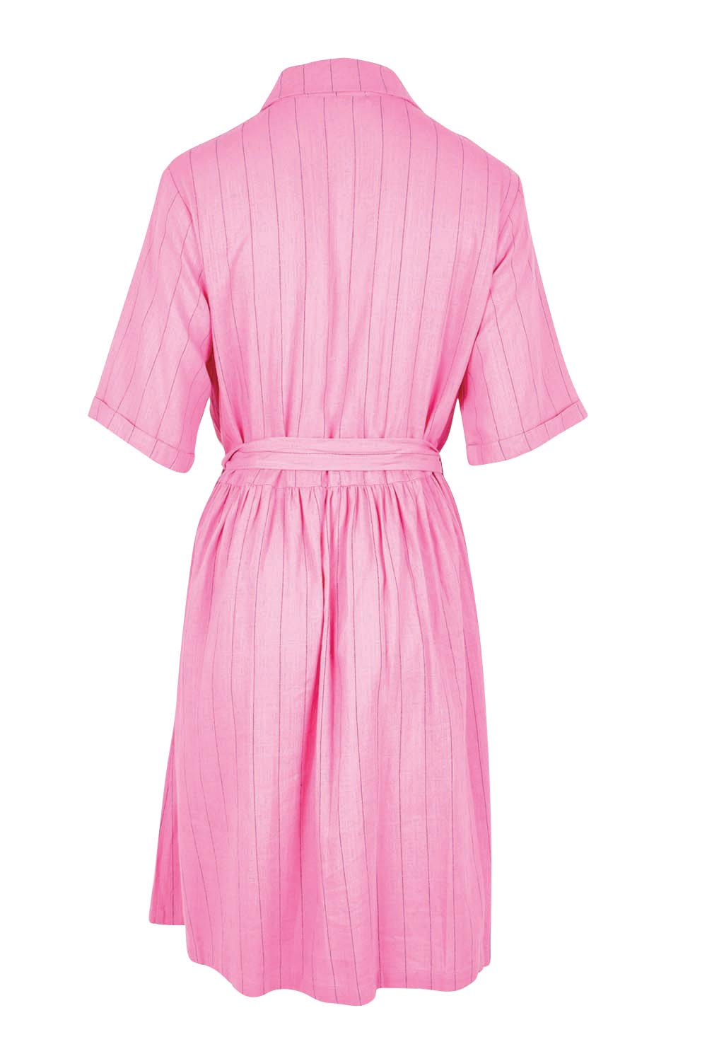 Product shot of the Palm Shirt Dress – Pinkteal in colour Pinkteal, from the back