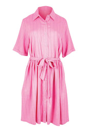Product shot of the Palm Shirt Dress – Pinkteal in colour Pinkteal, from the front