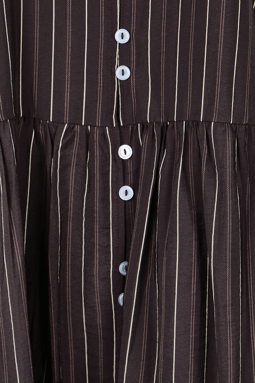 Product shot of the Sandy Dress – Brown in colour Brown, showing detail