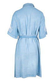 Product shot of the Emmy Shirt Dress – Midwash in colour Midwash, from the back