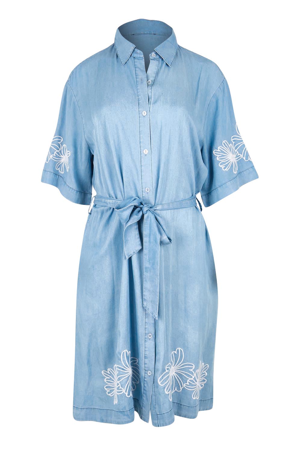 Product shot of the Emmy Shirt Dress – Midwash in colour Midwash, from the front