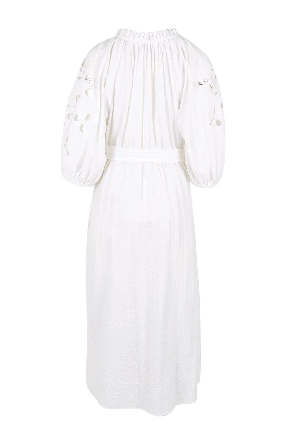 Product shot of the Nia Dress – White in colour White, from the back