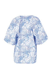 Product shot of the Bronte Blouse – Blueshell in colour Blueshell, from the back