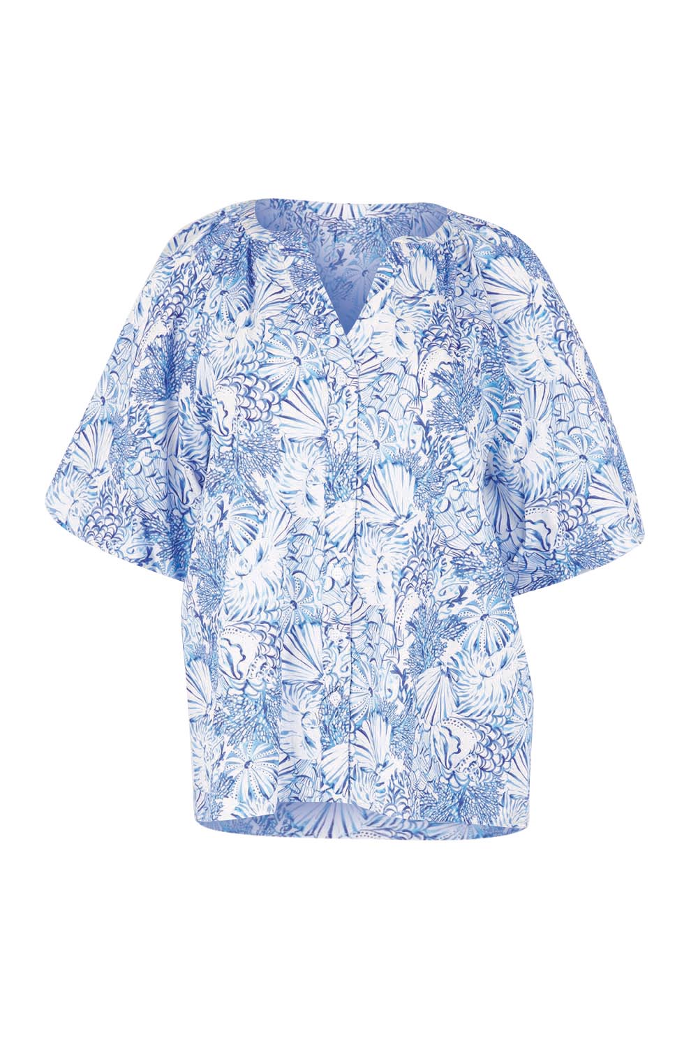 Product shot of the Bronte Blouse – Blueshell in colour Blueshell, from the front
