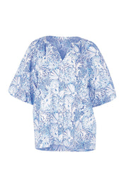 Product shot of the Bronte Blouse – Blueshell in colour Blueshell, from the front