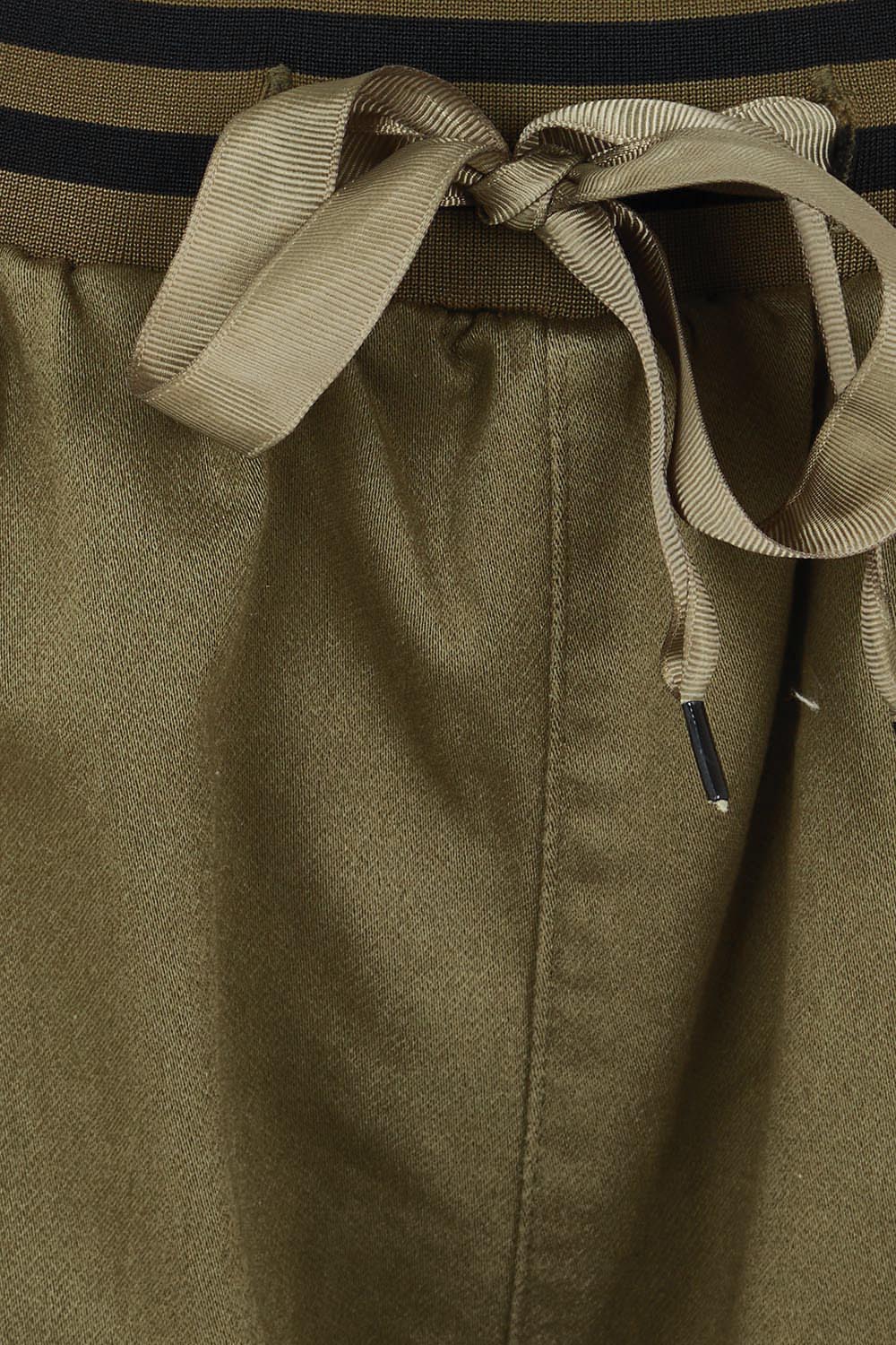 Product shot of the Dakota Denim Pant in colour Khaki (Green), detail