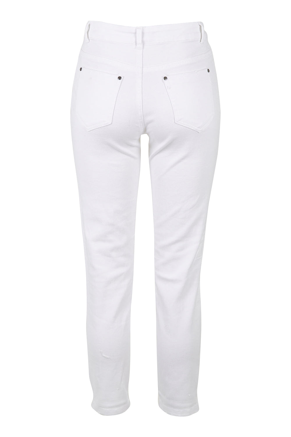Product shot of the August Denim Jean in colour White (White), from the back
