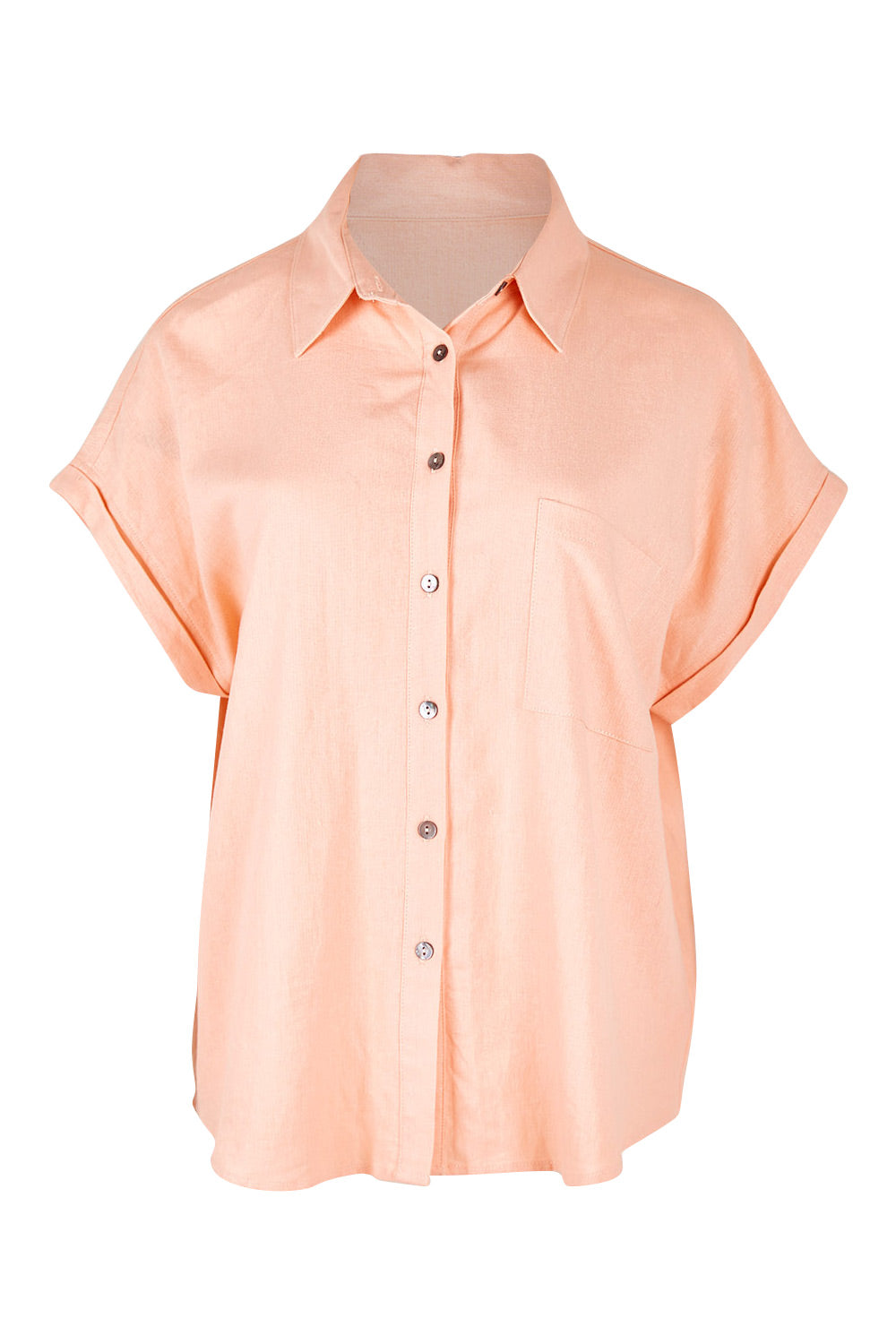 Product shot of the Robin Shirt in colour Granita (Pink), from the front